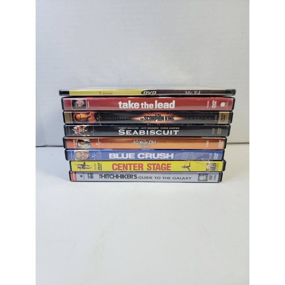 DVD Movie Lot of 8 Scorpion King Blue Crush Seabiscuit Center Stage 40 Year Old
